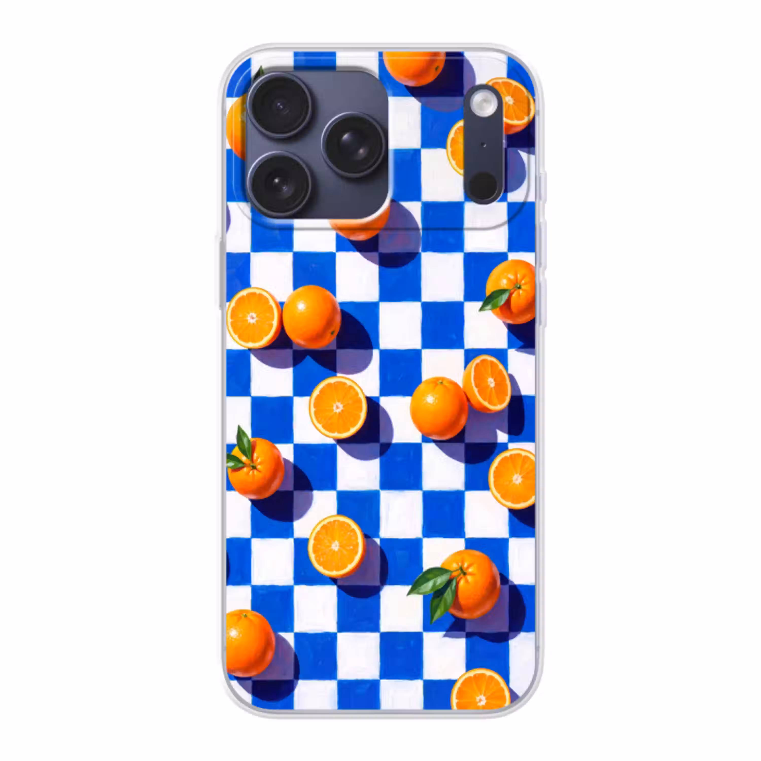 Sinaasappel - Geruit - Eten Telefoonhoesje iPhone 17 Pro Max klein -3d