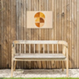 Cirkels - Geel - Minimalistisch Tuinposter op houten frame 2 cm dik klein -sfeer4