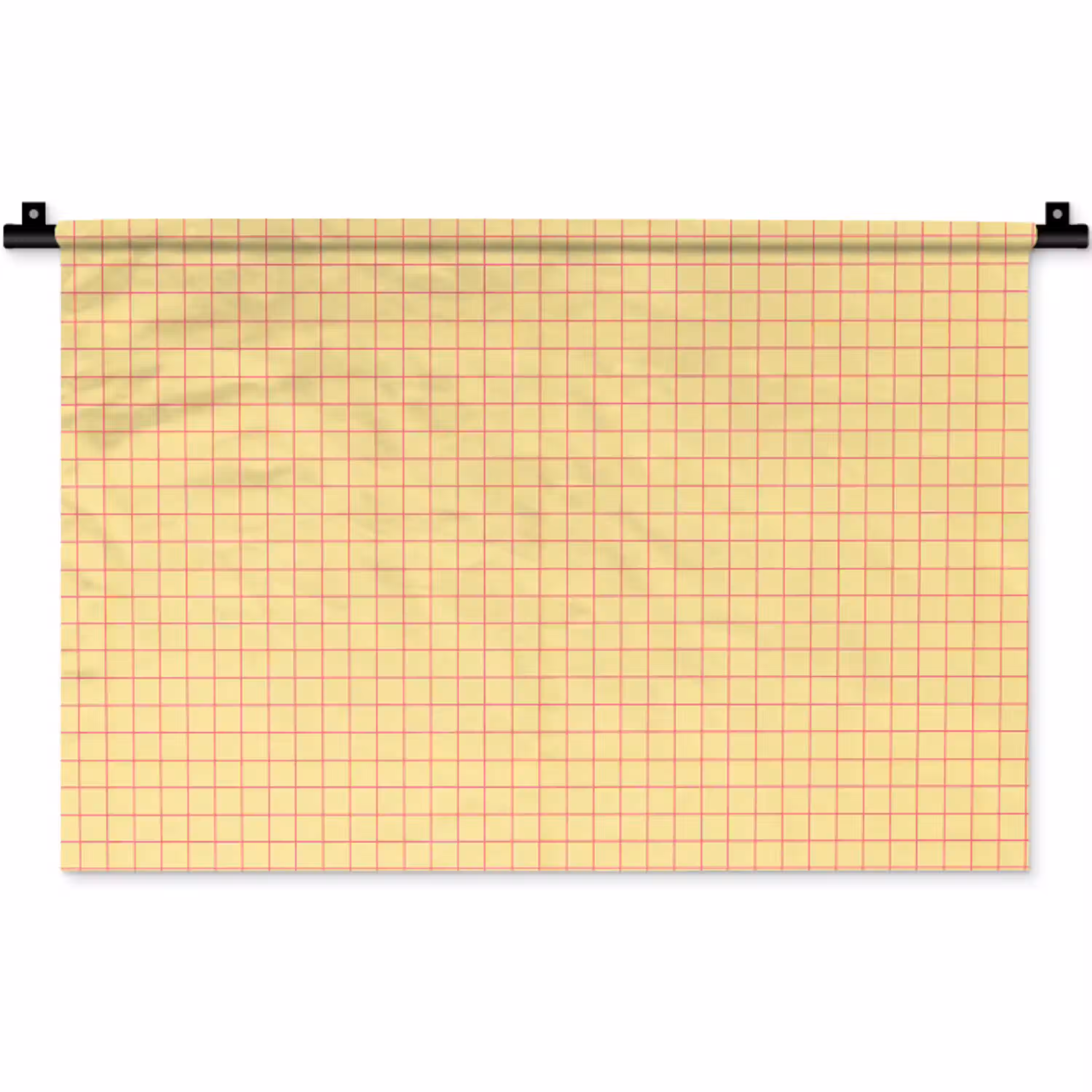 Ruitjes - Grid - Minimalistisch - Geel - Roze Wandkleed katoen klein 269 -zz3d
