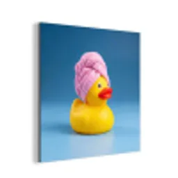 Badeend - Handdoek - Blauw aluminium wit klein -3d