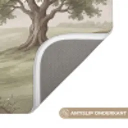 Heuvellandschap - Bomen - Natuur - Groen Badmat klein -USP_AntislipNL