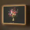 Kleurrijk - Boeket - Vaas - Goud Light Box met batterij (Wandlamp) middel -z3d_website