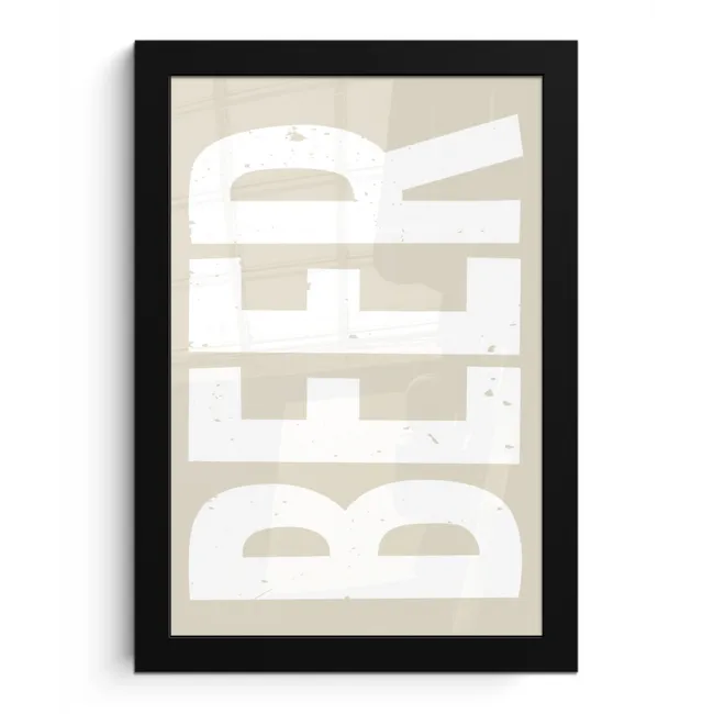 Beer - Japandi - Beige - Decoratie fotolijst zwart zonder passe partout klein -3d