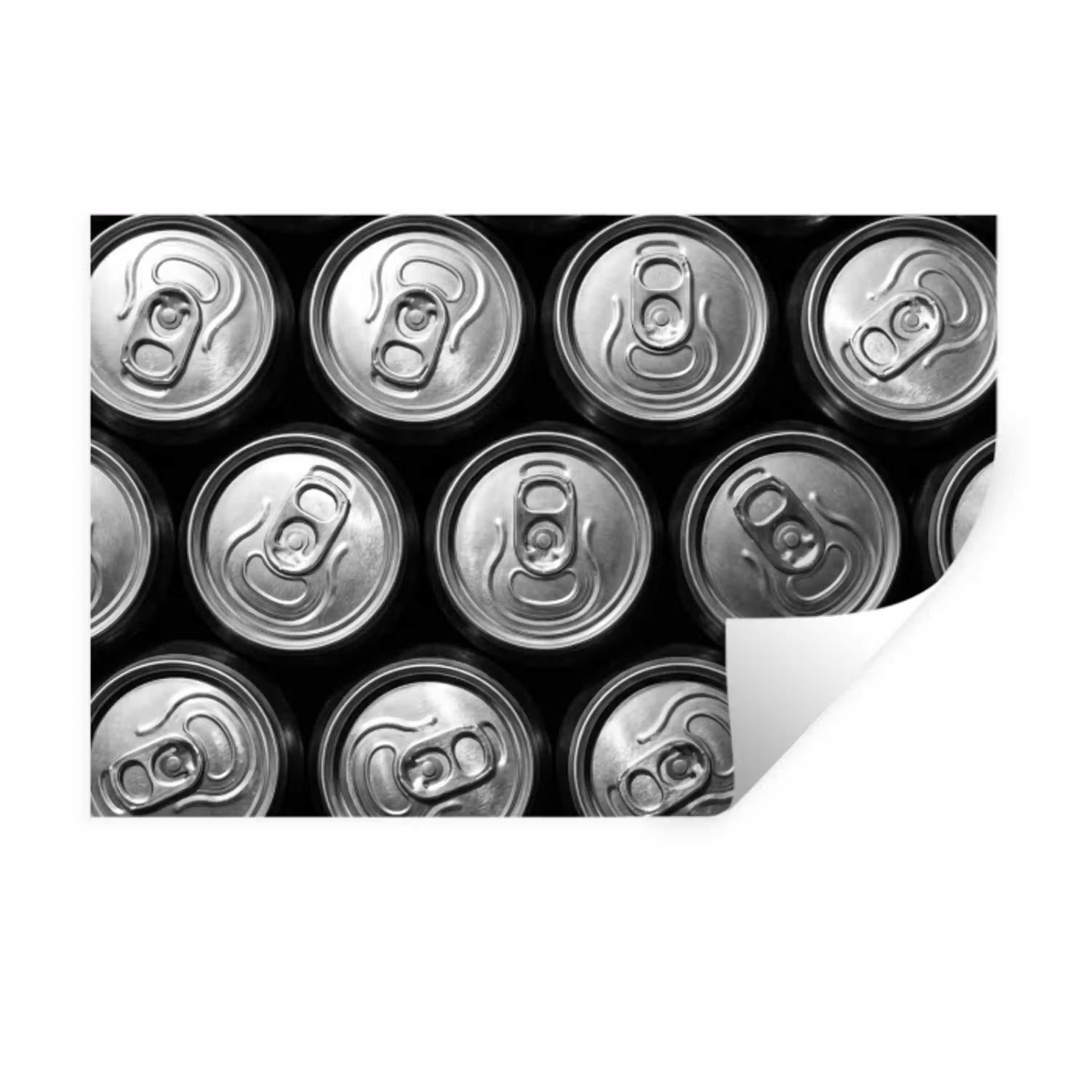 Blikjes - Aluminium - Patroon - Industrieel - Zilver Muursticker klein -3d
