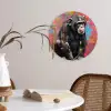 Graffiti - Chimpansee - Dieren - Street art - Banksy Wandcirkel kunststof plaat 5mm dik klein -sfeer4