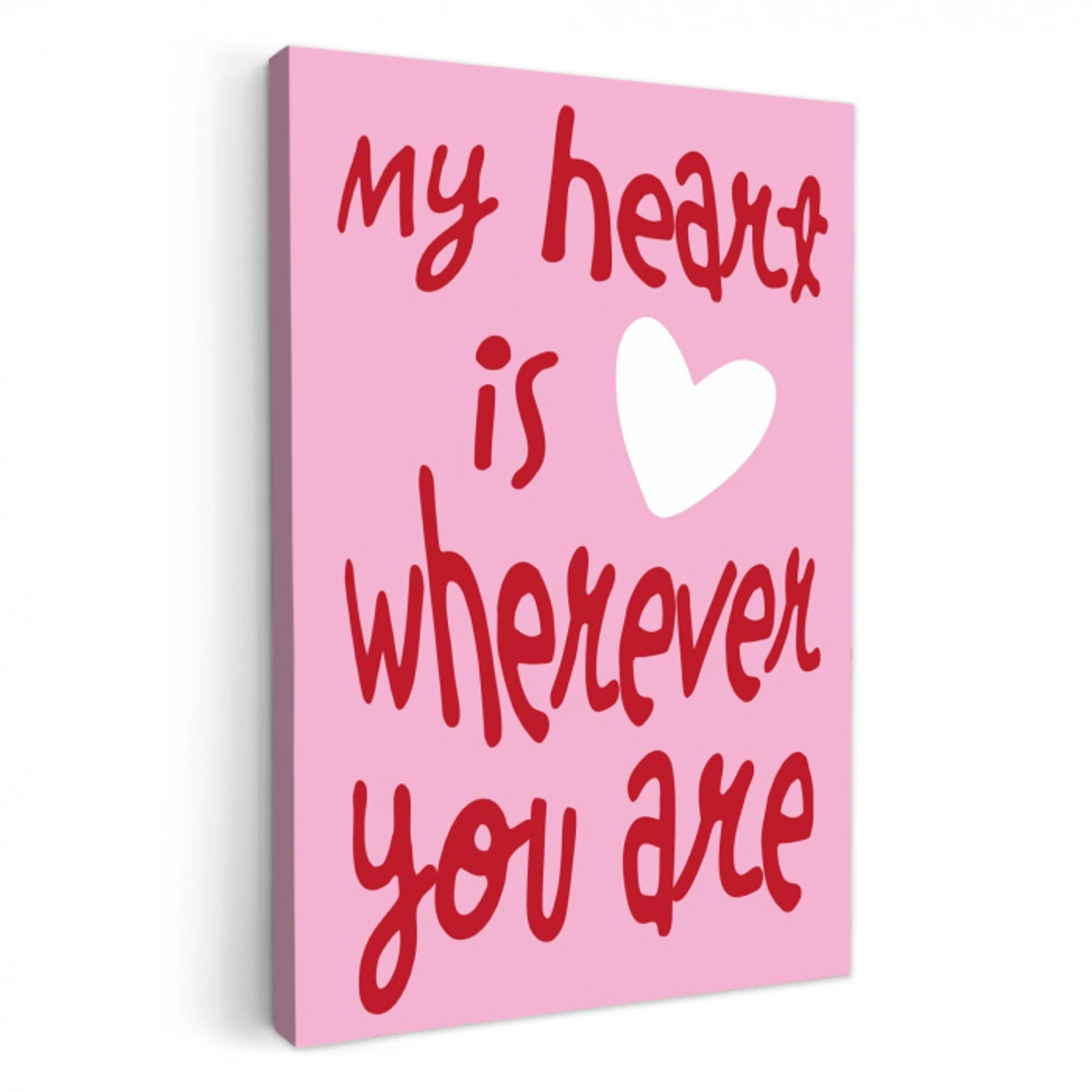 Valentijn - Hart - Liefde - Roze KitchenYeah - Keuken - Canvas klein -3d