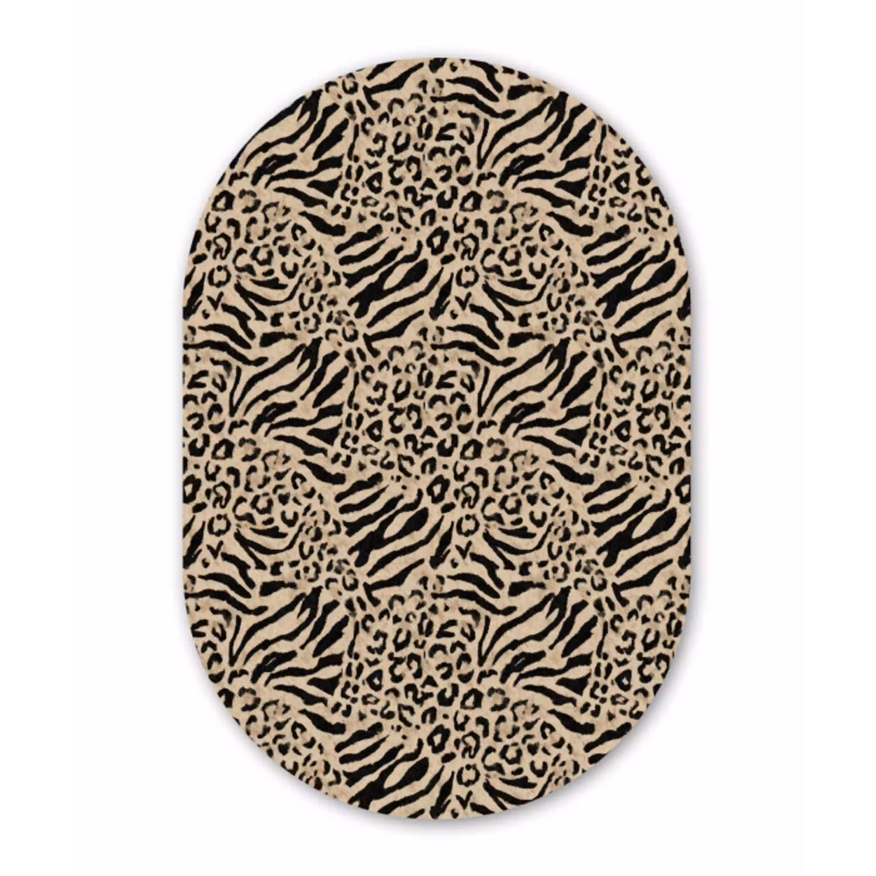 Giraf - Zebra - Motief - Bruin Wandcirkel Ovaal Aluminium middel 839 -3d