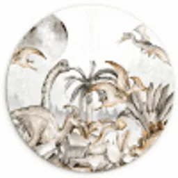 Dino  - Jungle - Natuur - Dieren - Kinderen - Kids Wandcirkel kunststof plaat 5mm dik klein -3d