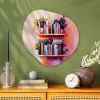 Planken - Boeken - Bladeren Wandcirkel Organisch Plexiglas middel -sfeer2