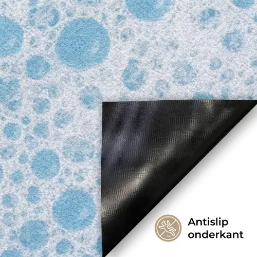 Schuim - Bubbels - Blauw Deurmat klein -antislip_NL