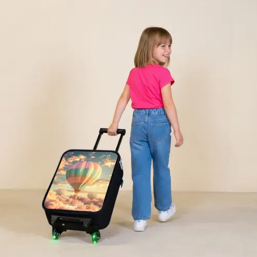 Pastel skyliner Kinderkoffer - Zwart klein -sfeer1