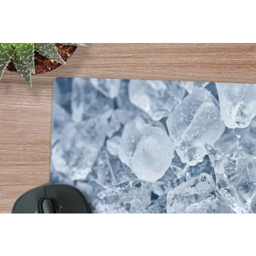 Ijsblokjes - Water - Blauw muismat rubber klein -closeup
