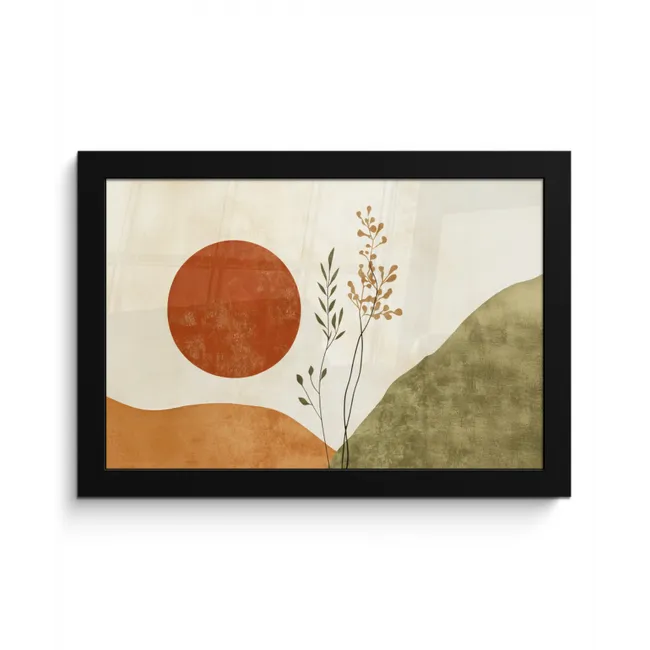 Zon - Abstract - Takken - Oranje fotolijst zwart zonder passe partout klein -3d