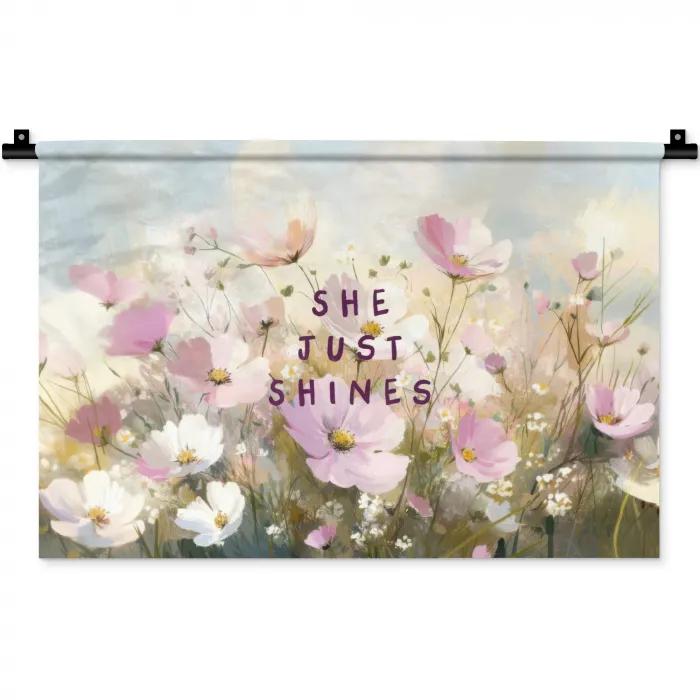 Quote - Bloemen - Schilderachtig Wandkleed katoen klein -zz3d