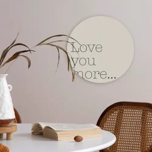 Minimalistisch - Love - Beige Akoestische PET Vilt - Rond klein -sfeer3