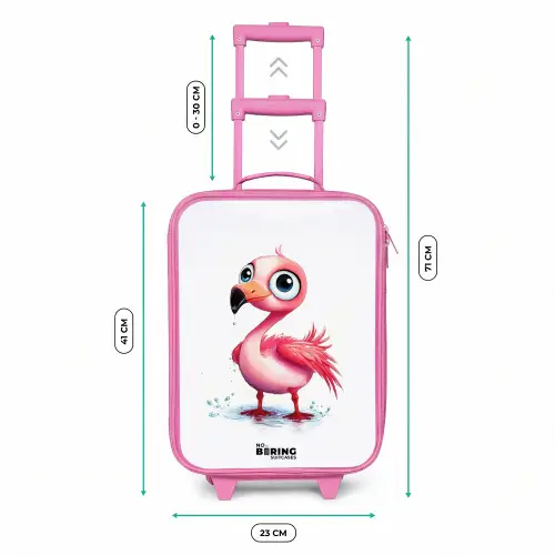 Roze flamingo in het water Kinderkoffer - Roze klein -productfoto_formaten