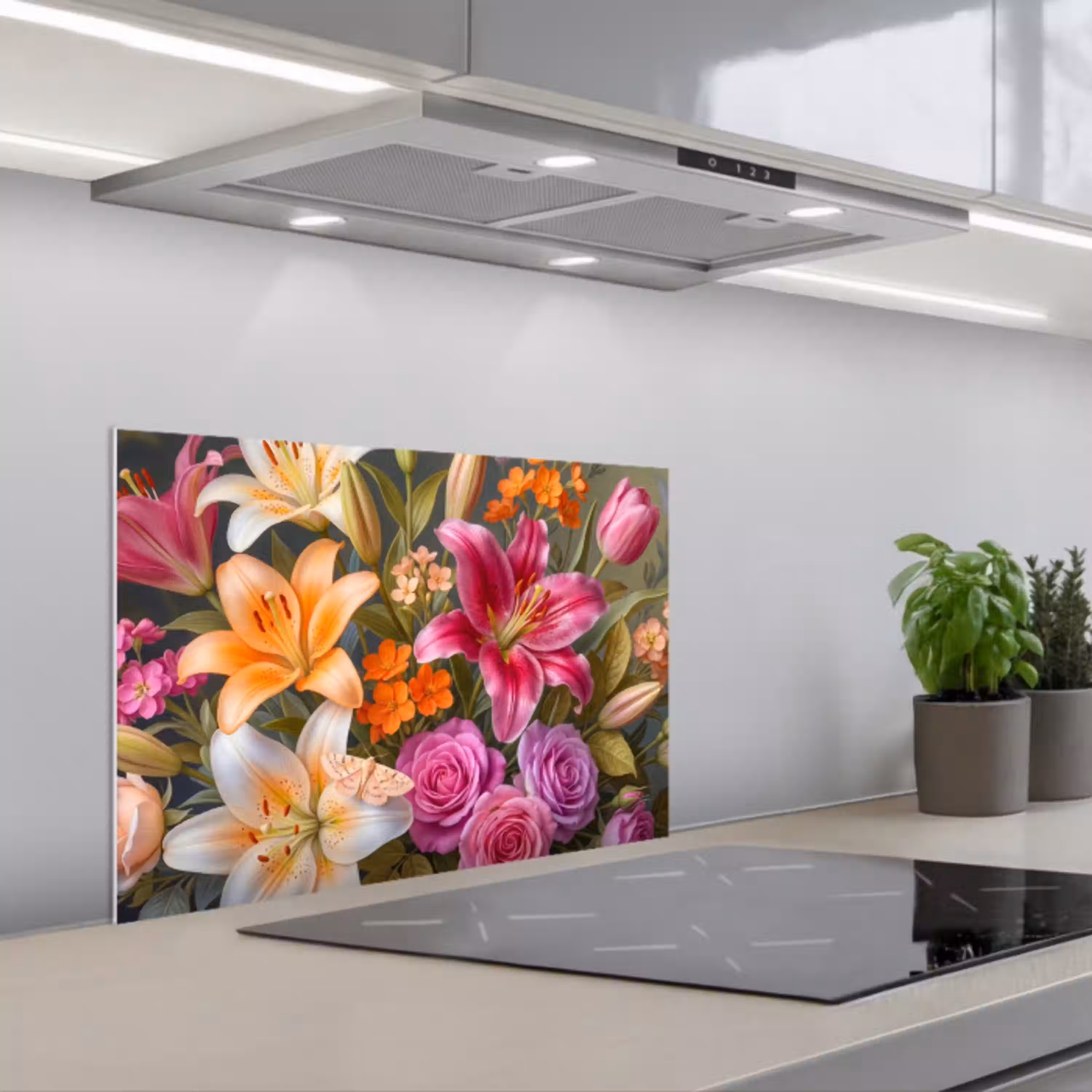 Bloemen - Boeket - Natuur - Kleurrijk - Modern keuken achterwand spatscherm klein -3d_schuin