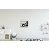 Vrouw - Paard - Artistiek textielposter latten blank klein -kinderkamer
