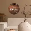 Sneeuw - Houtlook - Quote - Let it snow Wandcirkel behangsticker klein -sfeer1