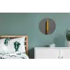 Potlood - Schilderij - Geel Wandcirkel aluminium klein -slaapkamer