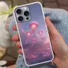 Kwallen - Roze - Wolken Hoesje iPhone 16 Pro Max met koord klein -sfeer3