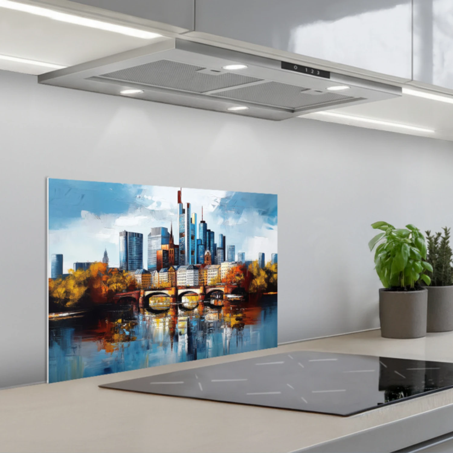 Bomen Frankfurt- Stad - Skyline - Brug keuken achterwand spatscherm klein -3d_schuin