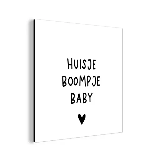 Spreuken - Huisje boompje baby - Quotes aluminium wit klein -3d