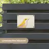 Vogel - Minimalistisch - Geel tuinposter los doek klein -sfeer3
