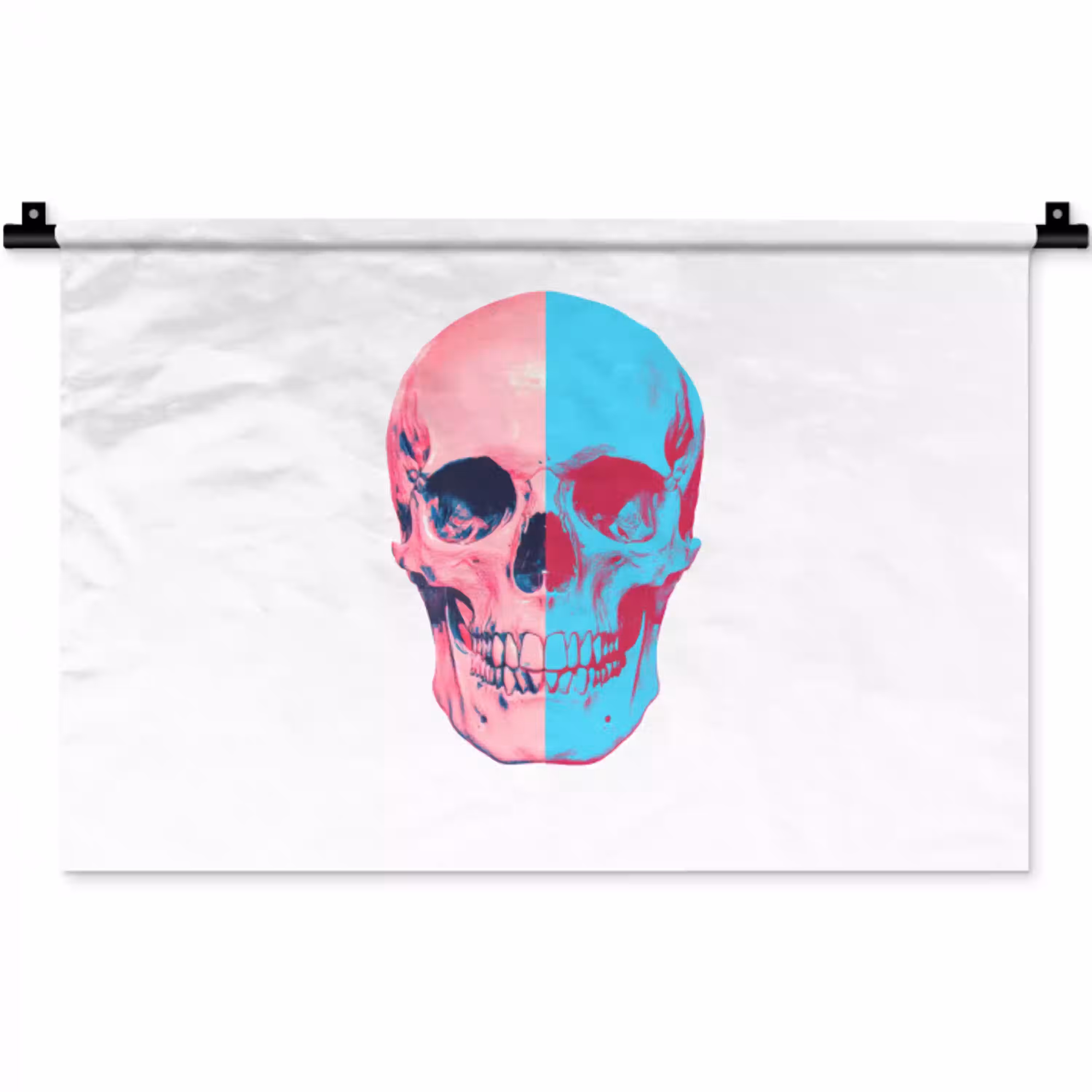 Schedel - Grafisch - Roze - Verdeeld Wandkleed katoen klein -zz3d