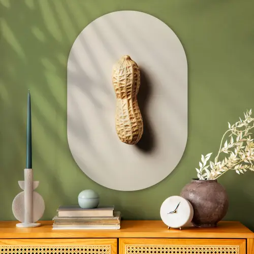 Pinda - Ruw - Beige Wandcirkel Ovaal Glas middel -sfeer2