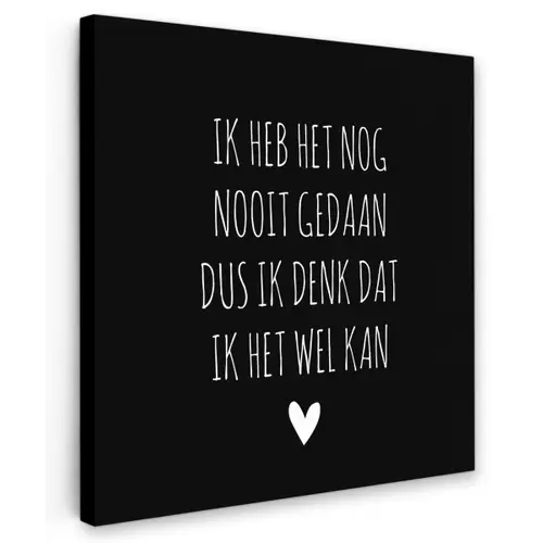 Spreuken - Ik heb het nog nooit gedaan dus - Quotes Tuinposter op houten frame 2 cm dik klein -3d