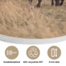 Runderen - Kudde - Landschap - Weide - Rustig Akoestische PET Vilt - Rond klein -closeup_DE