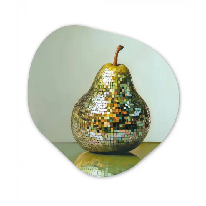 Fruit - Disco - Art - Glitter Wandcirkel Organisch Plexiglas middel -3d