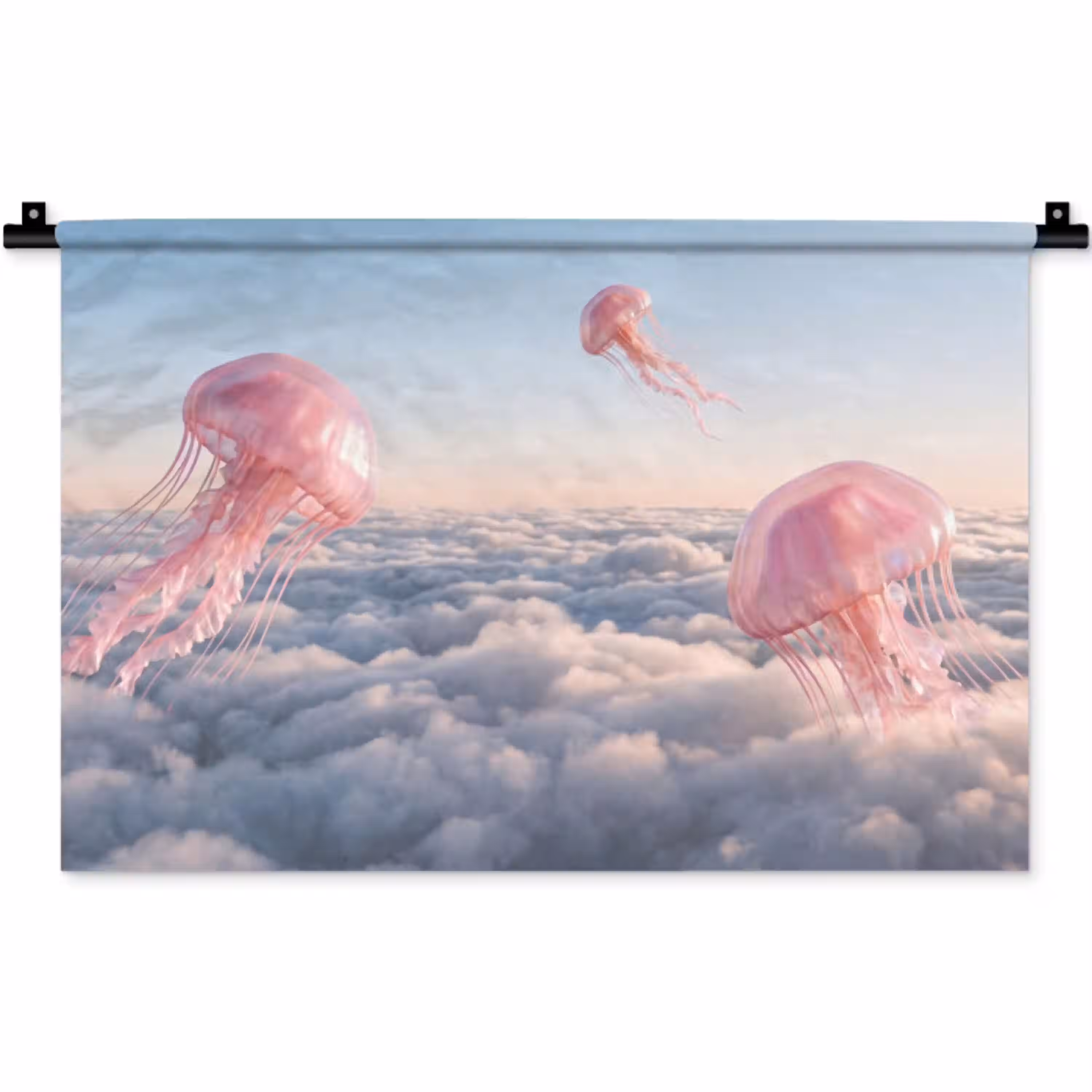 Roze dier - Wolken Wandkleed katoen klein -zz3d