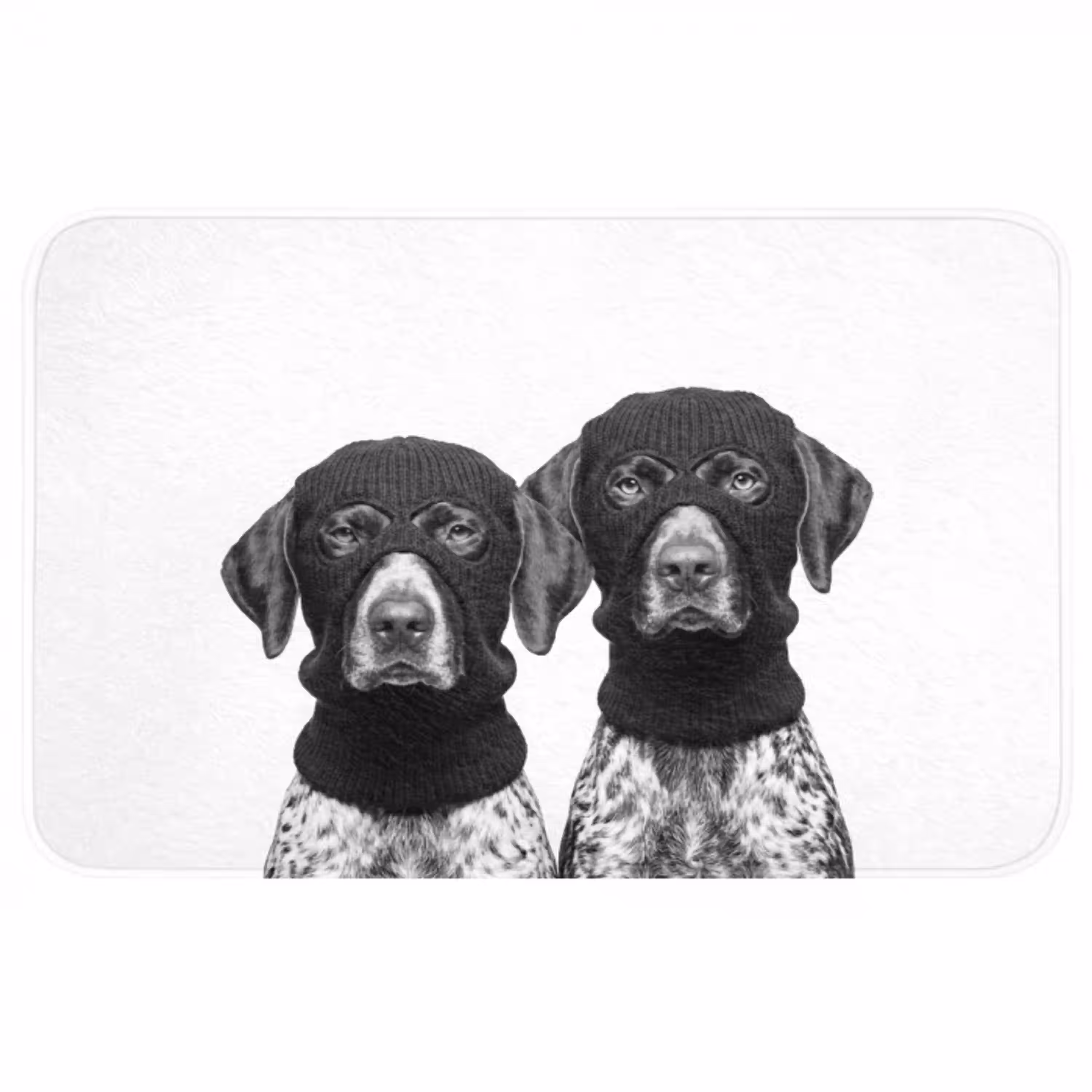 Honden - Bivakmuts - Zwart - wit WCmat middel -3d