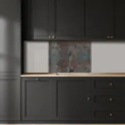 Blauw - Grijs - Roest - Patroon keuken achterwand 2 middel 865 -sfeer1