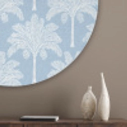Palmboom - Modern - Blauw Akoestische PET Vilt - Rond klein 838 -sfeer5_closeup