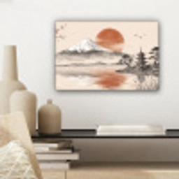 Bergtop - Meer - Bloesem canvas 2cm klein -sfeer6