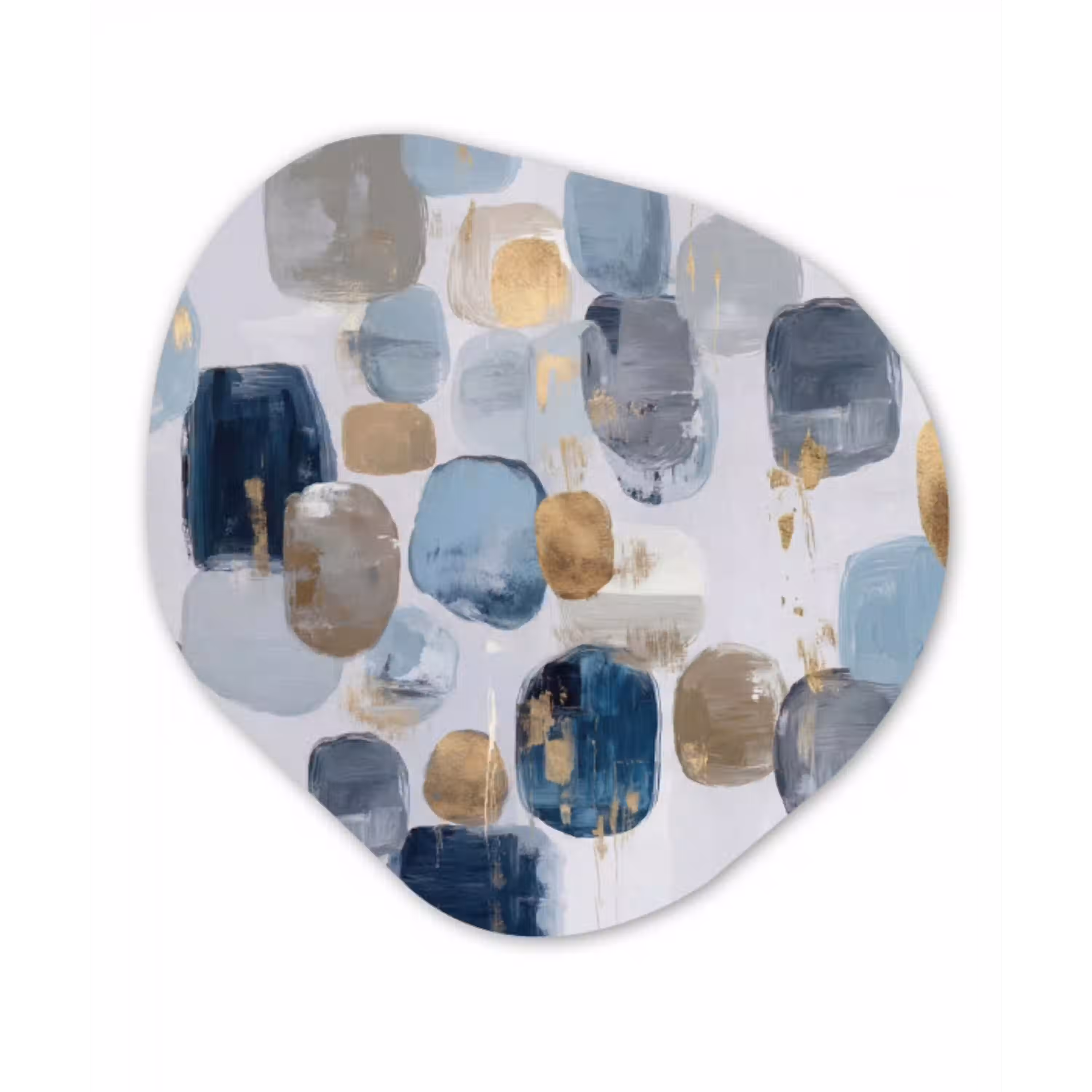 Abstract - Goud - Vormen Wandcirkel Organisch Aluminium middel -3d