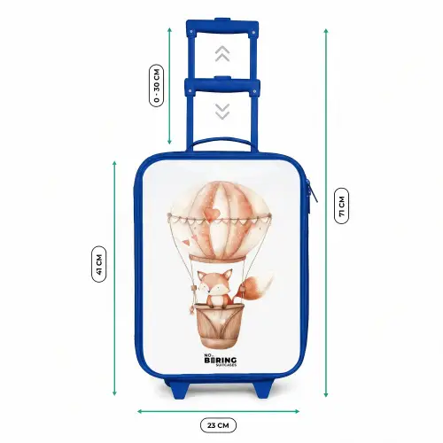 Vinnie vosvaart Kinderkoffer - Blauw klein -productfoto_formaten