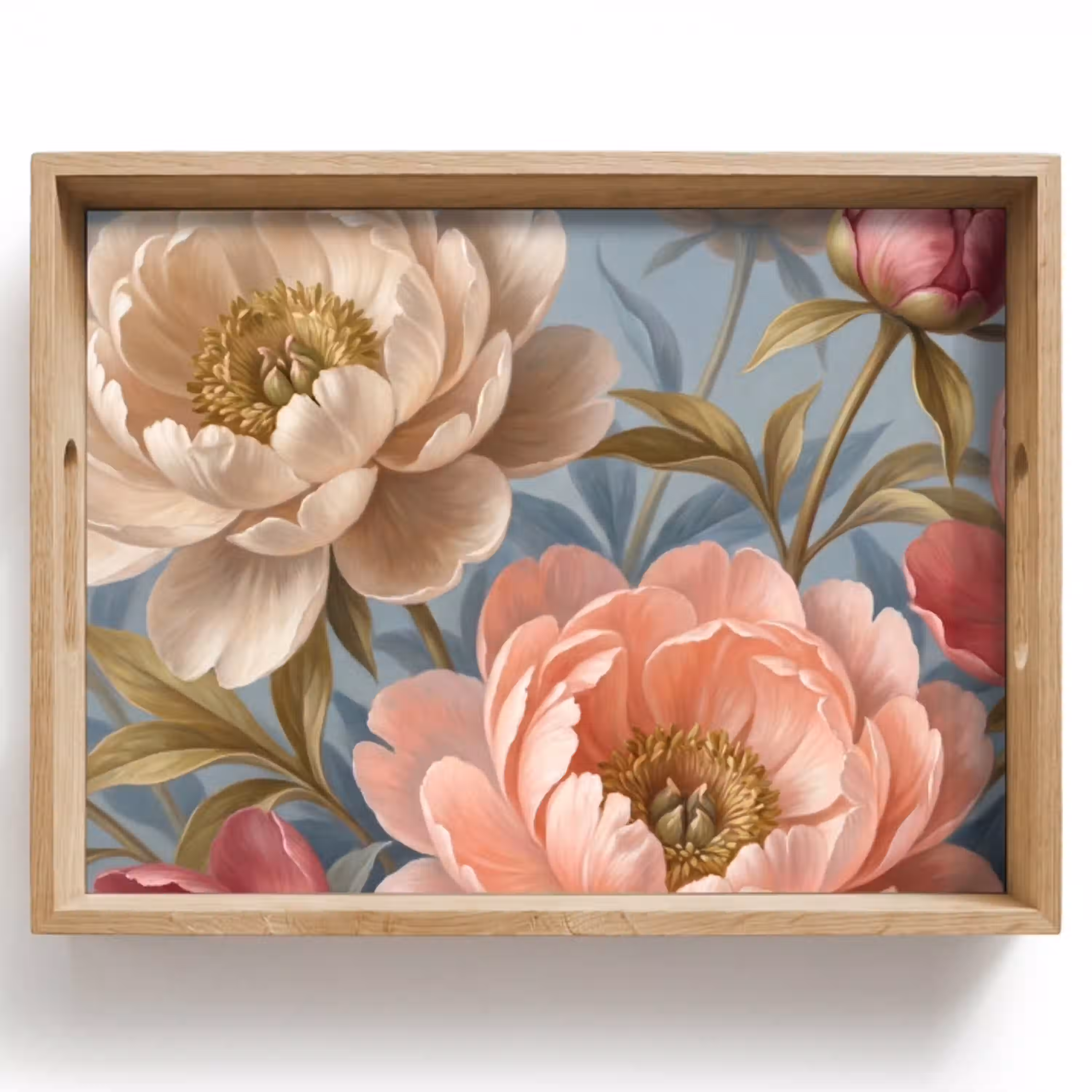Bloemen - Roze - Beige - Modern - Natuur Dienblad Rechthoek middel -z3d_shopping