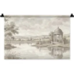 Landschap - Water - Natuur - Sepia Wandkleed katoen klein -zz3d
