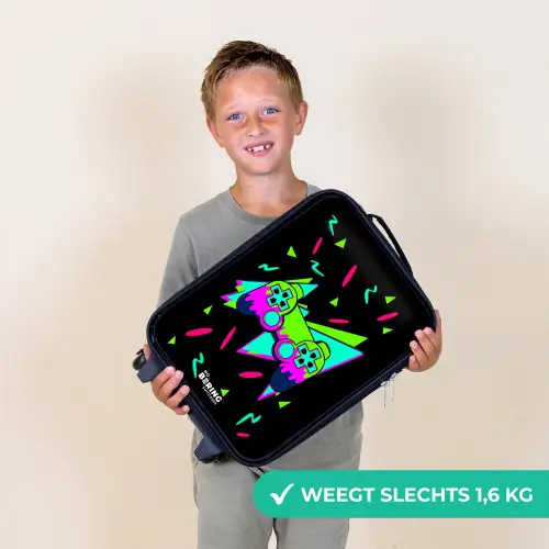 Neon controller op zwart Kinderkoffer - Zwart klein -sfeer4_NL