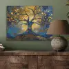 Boom - Levensboom - Blauw - Goud PET vilt klein -sfeer2
