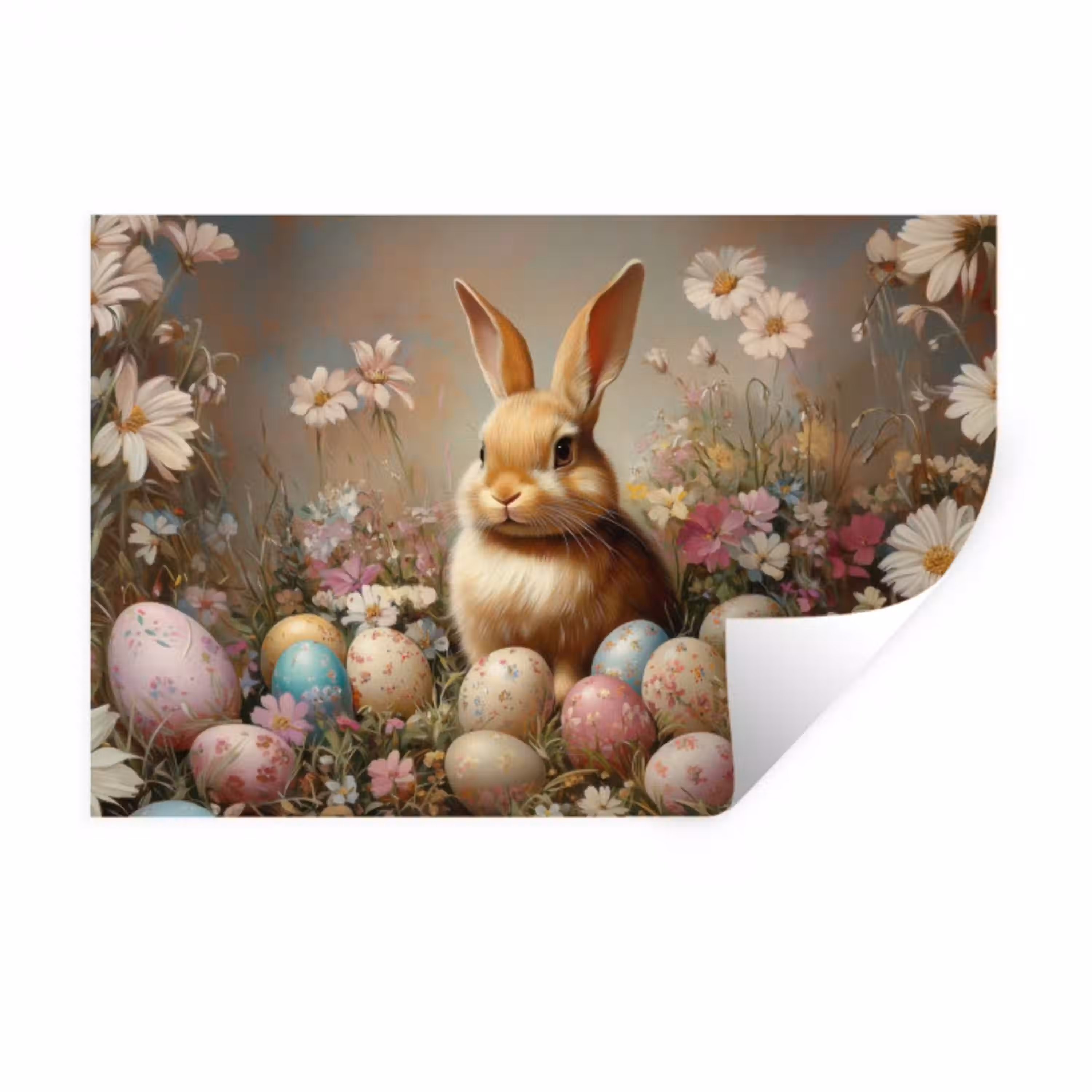 Paashaas - Lente - Paaseieren Muursticker klein -3d