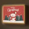Kerstgroet - Sneeuw - Rood Light Box met batterij (Wandlamp) middel -z3d_website