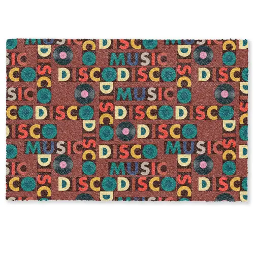 Bruin - Retro - Disco - Patroon Deurmat klein 898 -zkaufland3d