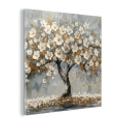 Boom - Bloemen - Wit - Natuur - Kunst plexiglas 5mm klein -z3d
