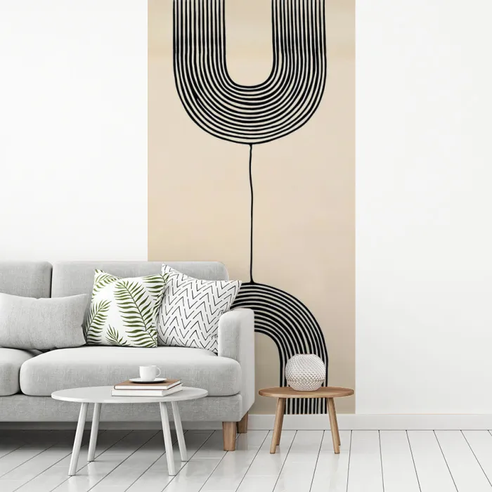 Geometrische bogen - Minimalistisch - Symmetrisch fotobehang vinyl groot -woonkamer