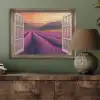 Doorkijk - Lavendel - Landschap - Bloemen - Paars PET vilt klein -sfeer2